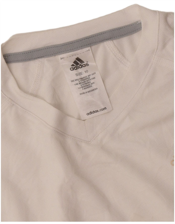 Adidas Womens Vest Top UK 10 Pequeno Poliéster Branco