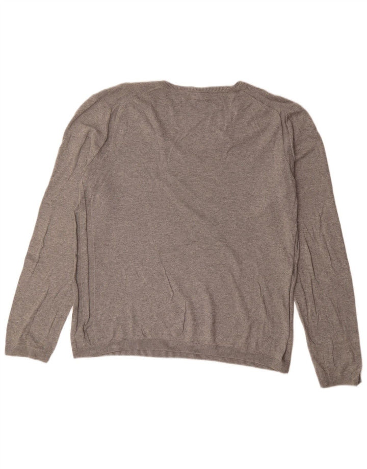 Suéter masculino Gap com decote em V grande algodão cinza