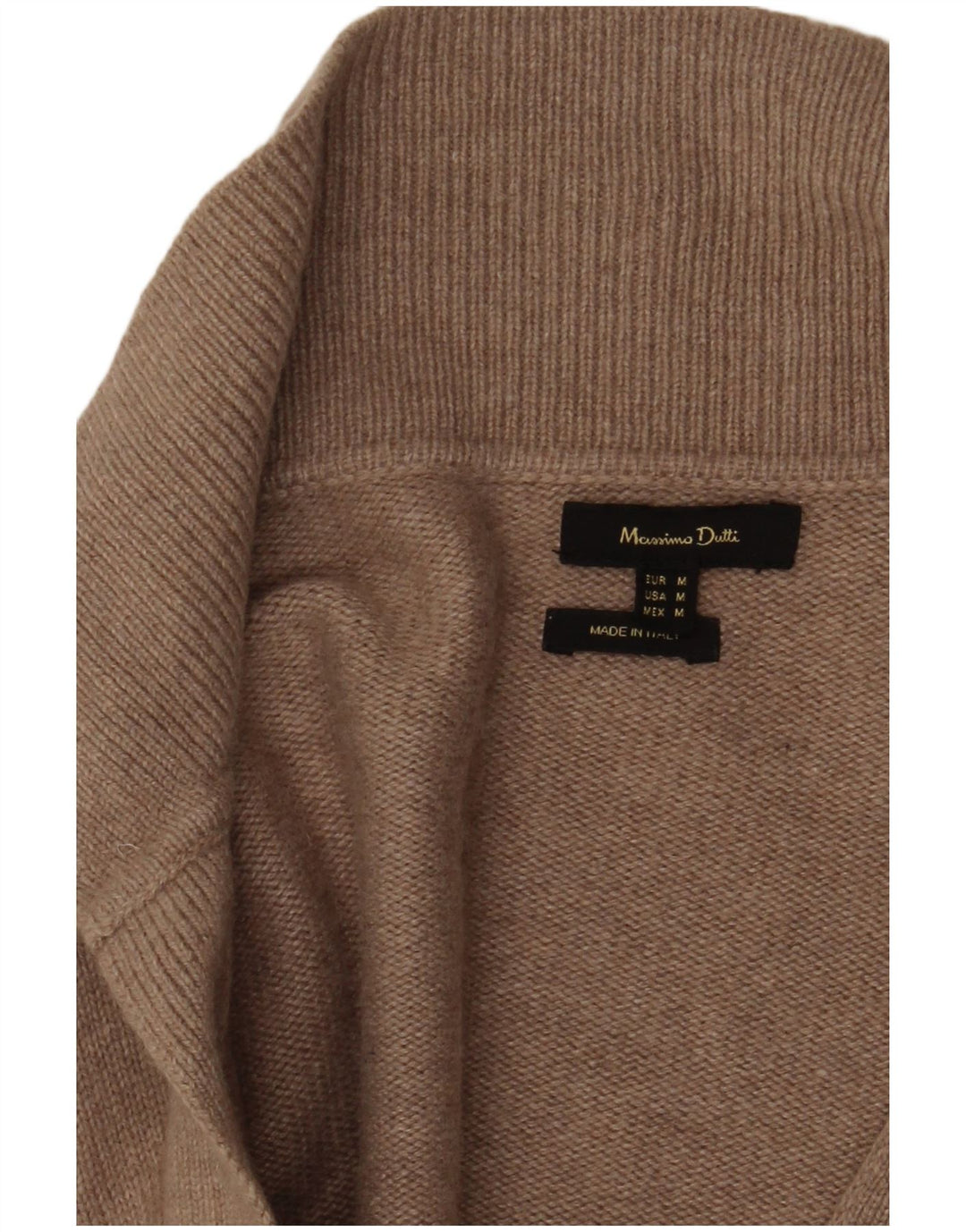 Suéter feminino Massimo Dutti com gola polo oversized Reino Unido 14 médio marrom