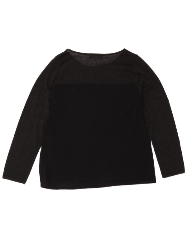 Blusa Feminina Marks & Spencer Manga Longa Reino Unido 18 XL Viscose Preta