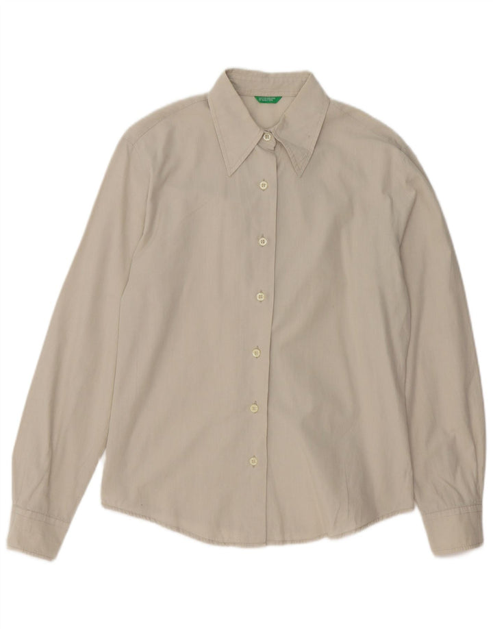 Camisa feminina BENETTON UK 14 cinza médio