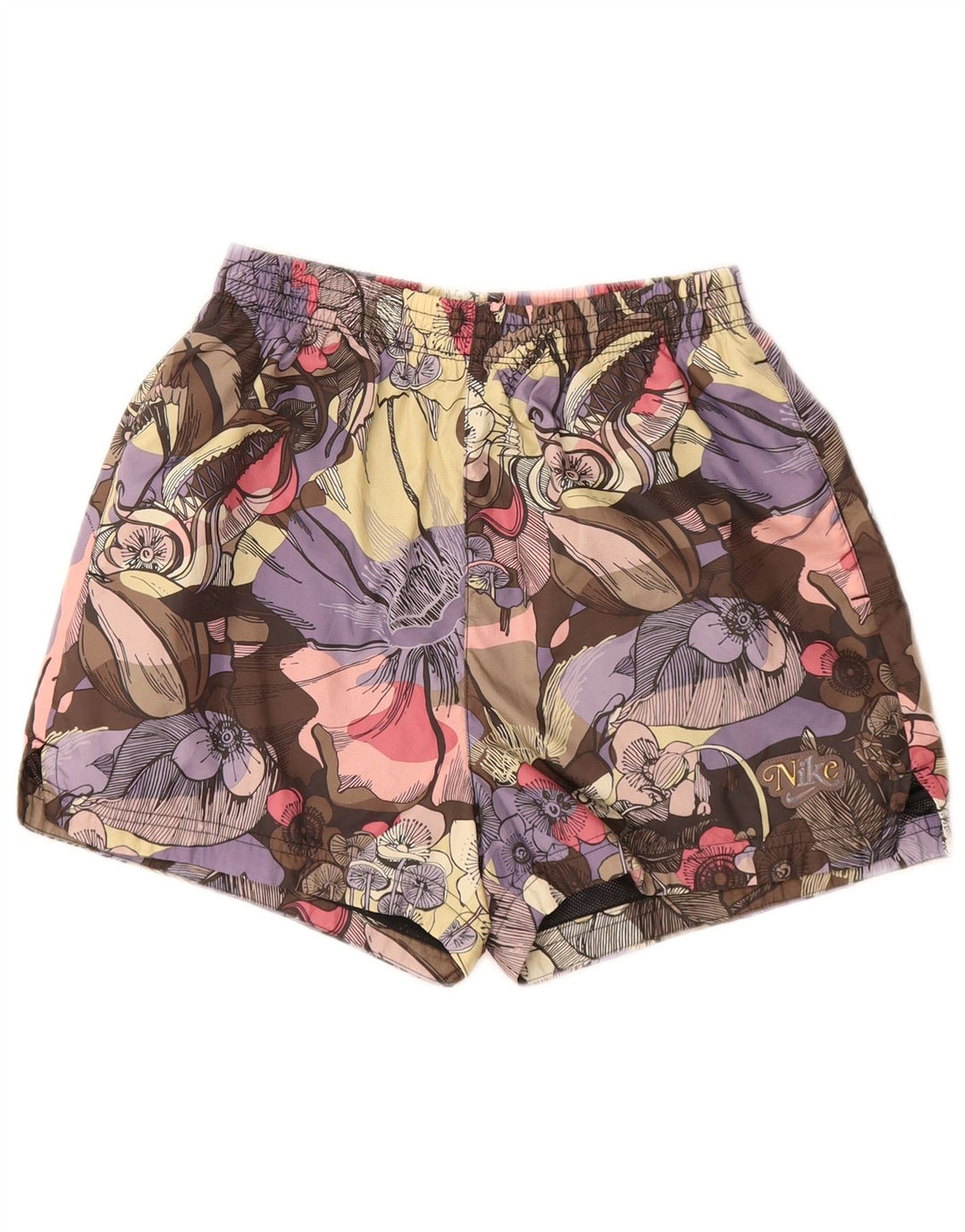 Shorts esportivos femininos NIKE UK 4 XS poliéster floral multicolorido