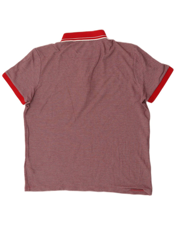Camisa polo masculina Hugo Boss Regular Fit XL algodão listrado vermelho