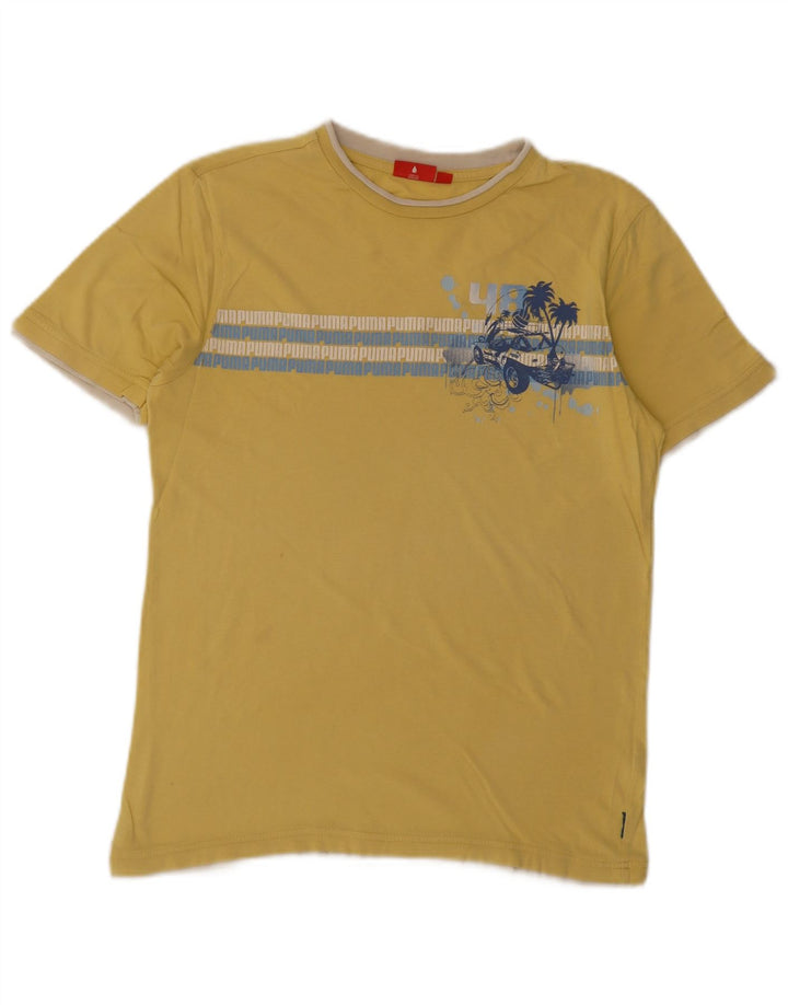 Puma Camiseta Masculina Graphic Top Pequeno Amarelo