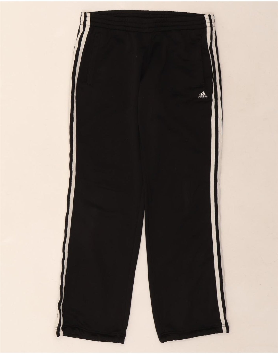 Calça de treino feminina Adidas UK 8/10 pequena poliéster preta