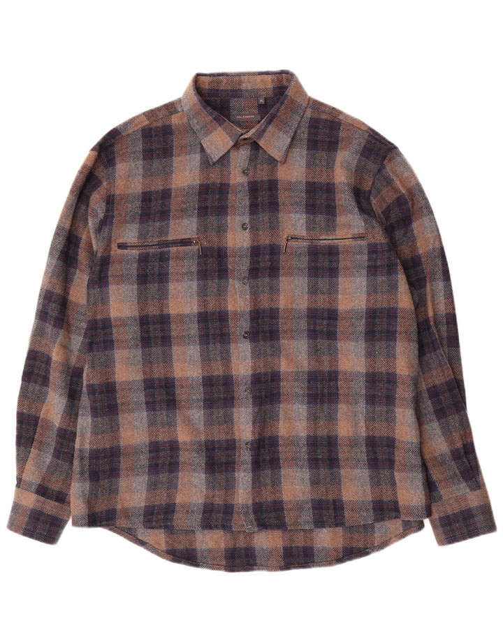 Camiseta masculina SEA BARRIER XL cinza xadrez acrílico