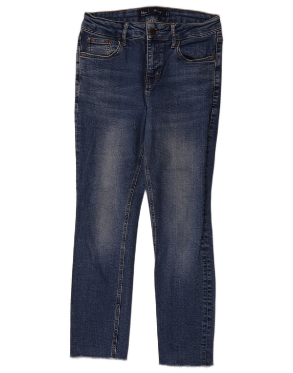Boden Womens Crop Skinny Jeans UK 10 Pequeno W28 L25 Azul Algodão
