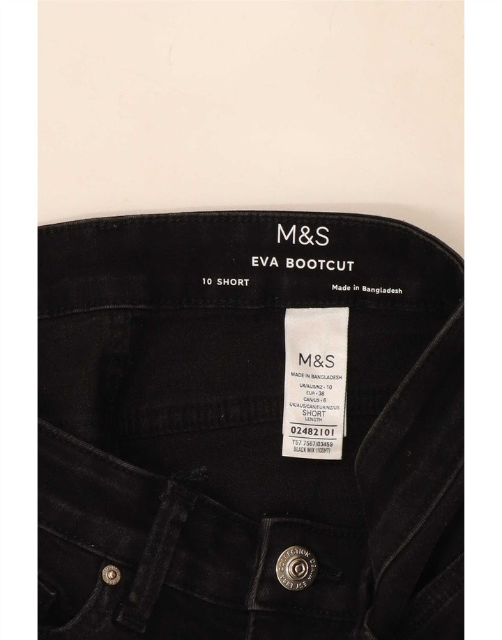 Calça jeans feminina Marks & Spencer Eva Bootcut Reino Unido 10 pequena W27 L27 preta