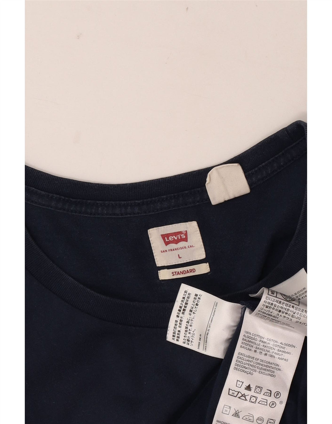 Camiseta masculina padrão Levi's Top grande algodão azul marinho