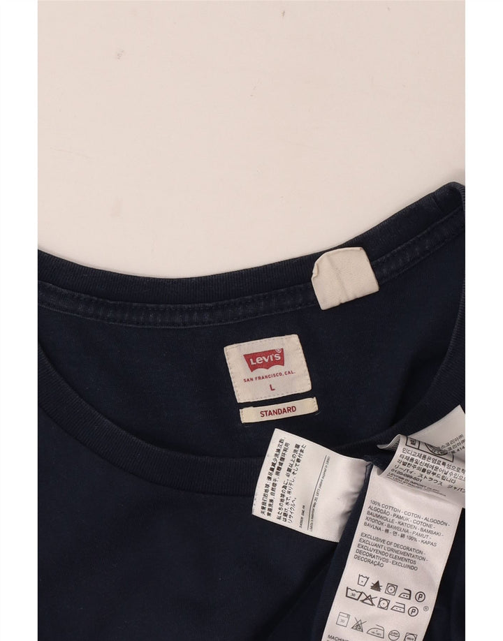 Camiseta masculina padrão Levi's Top grande algodão azul marinho