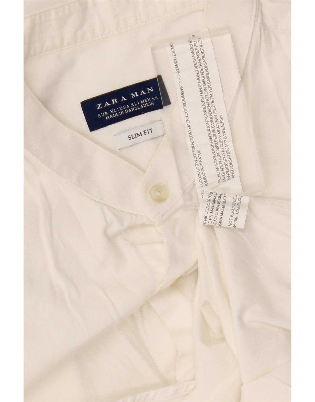 Camisa masculina Zara Slim Fit XL algodão branco