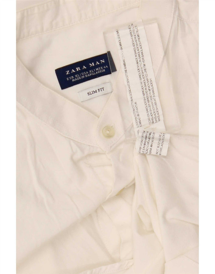 Camisa masculina Zara Slim Fit XL algodão branco