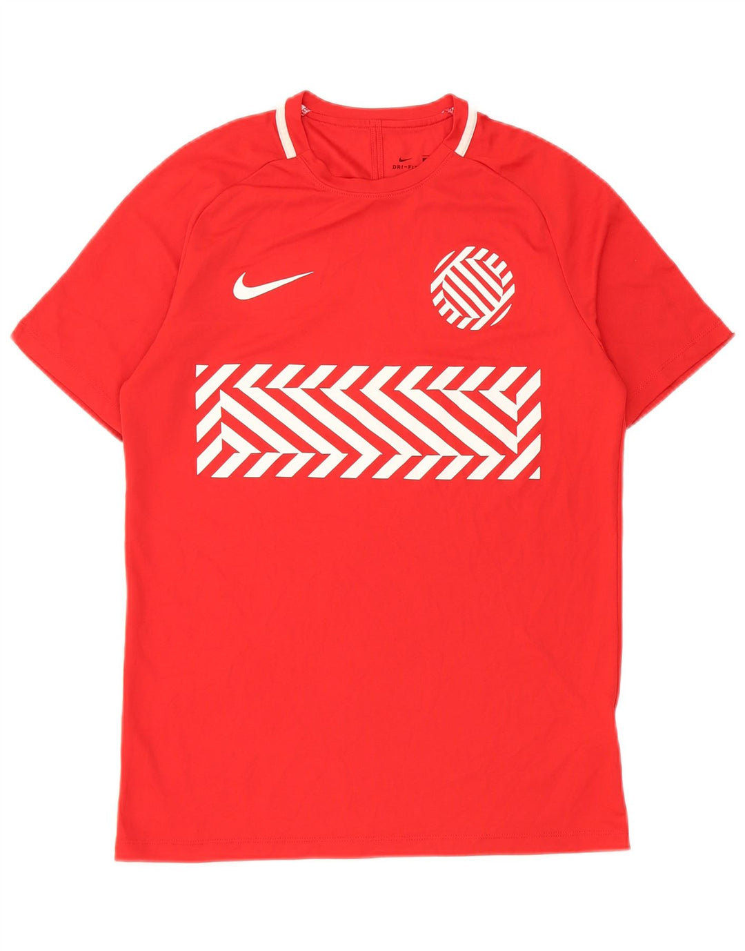 Camiseta Nike Masculina Dri Fit Graphic Top Médio Poliéster Geométrico Vermelho
