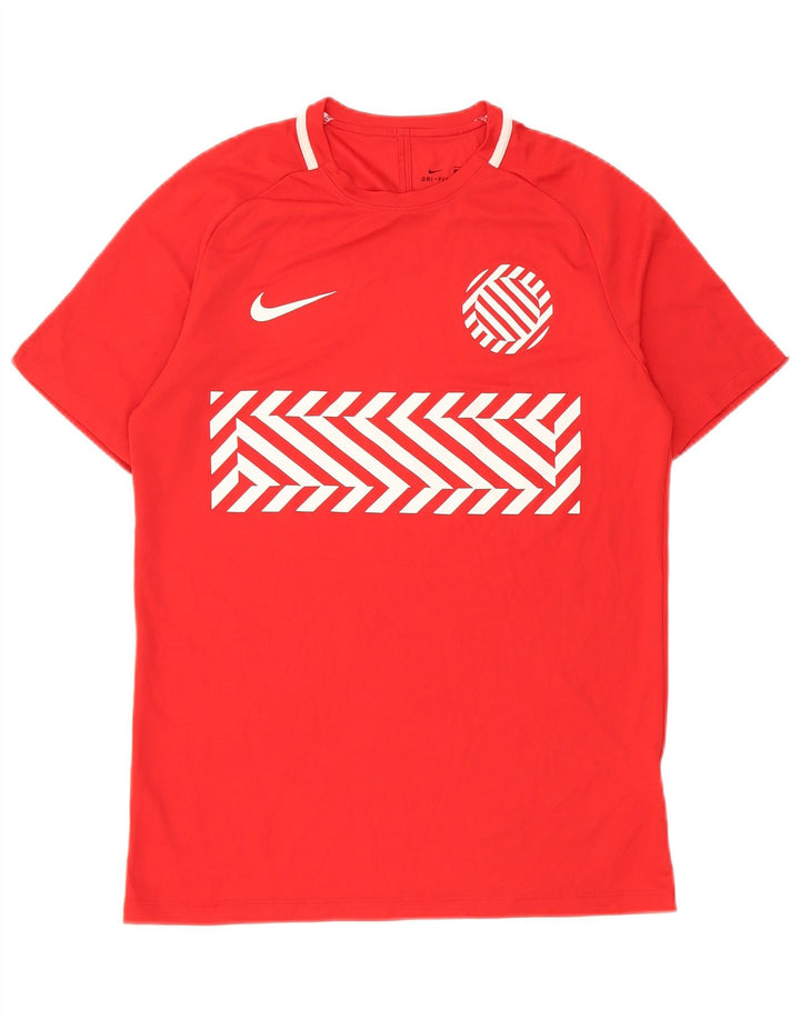 Camiseta Nike Masculina Dri Fit Graphic Top Médio Poliéster Geométrico Vermelho