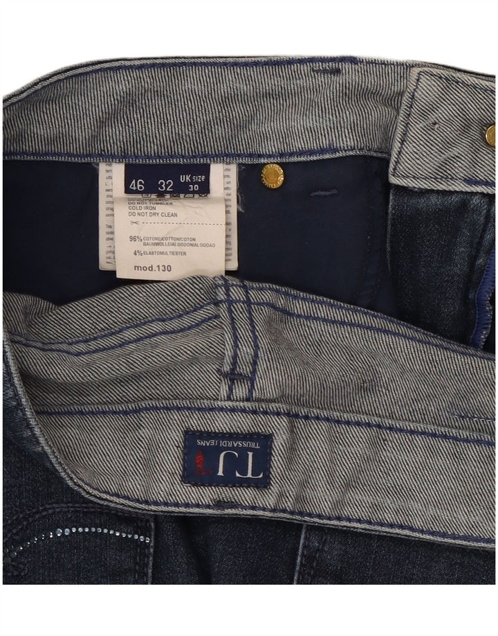 Jeans retos femininos Trussardi W30 L30 algodão azul