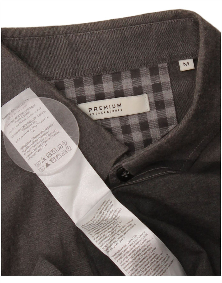 Camisa masculina JACK & JONES algodão cinza médio