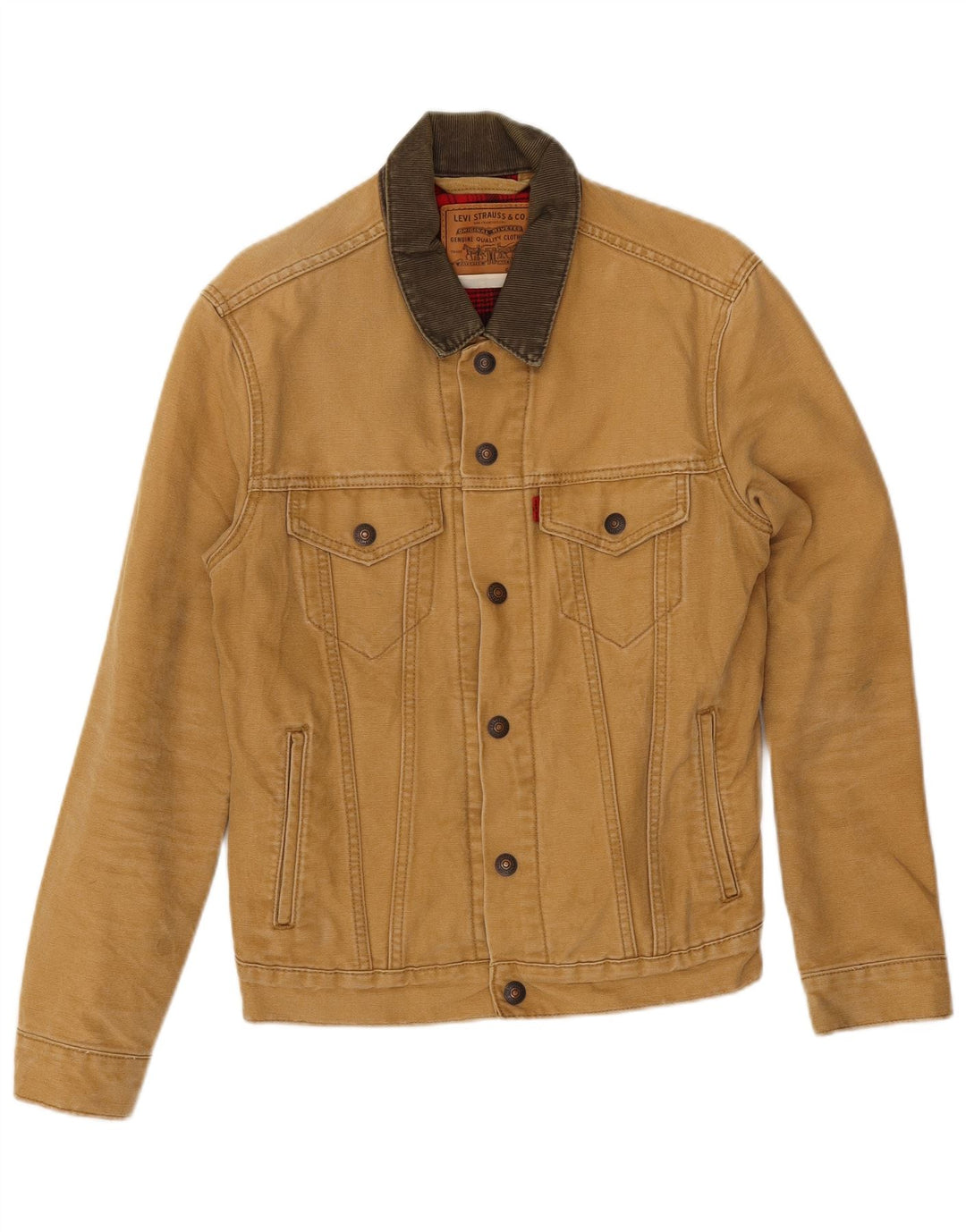 Jaqueta bomber masculina Levi's UK 36 algodão colorblock bege pequeno