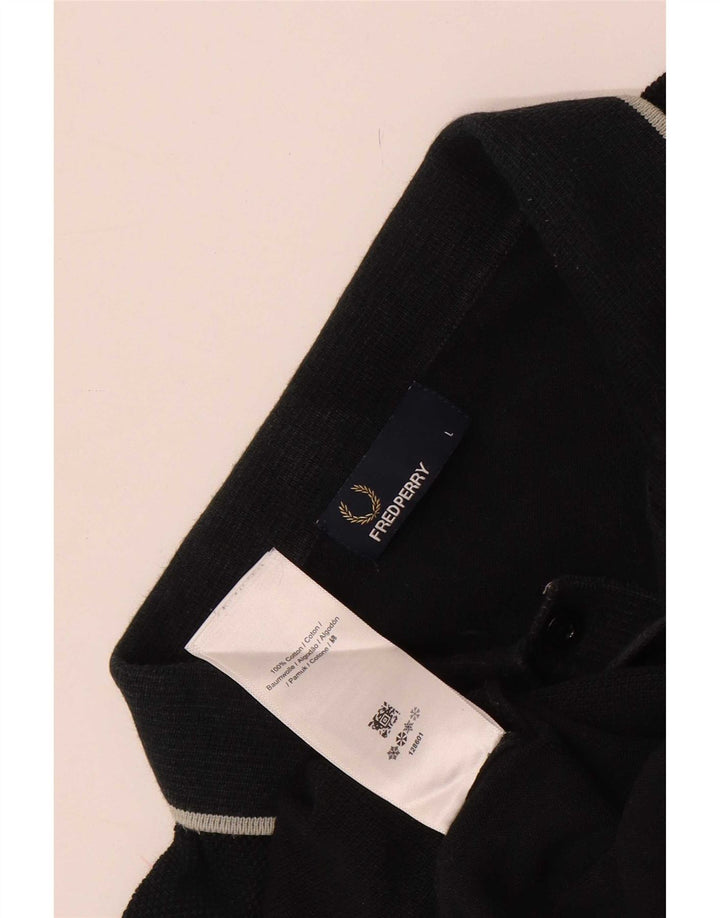 Camisa polo masculina Fred Perry grande algodão preto