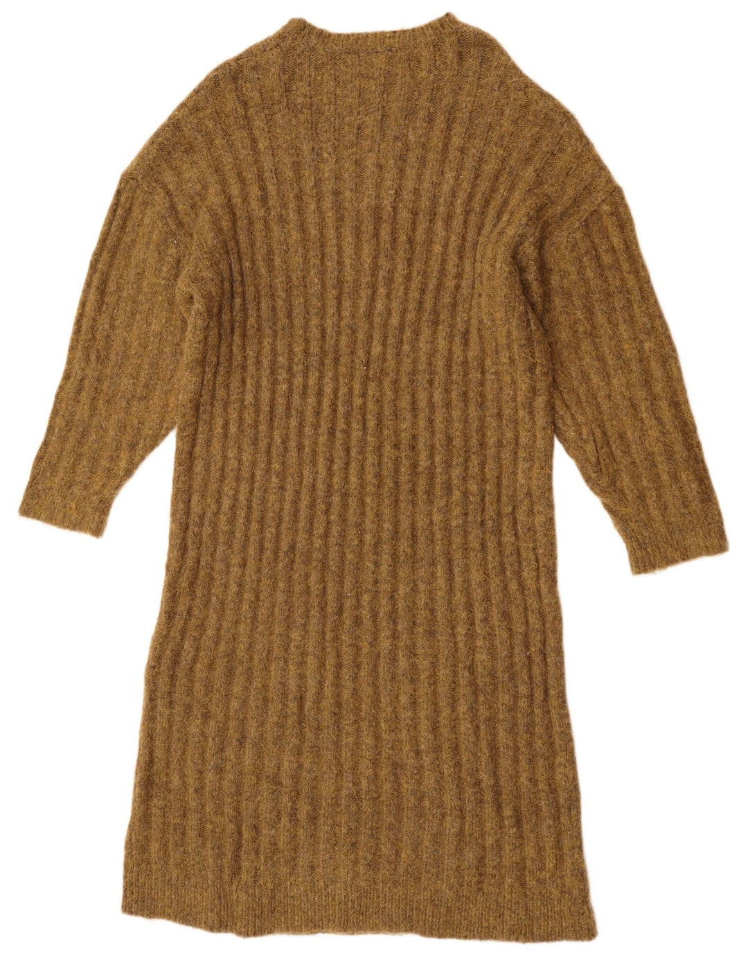 ZARA Vestido feminino oversized, Reino Unido 14, médio, cáqui, nylon