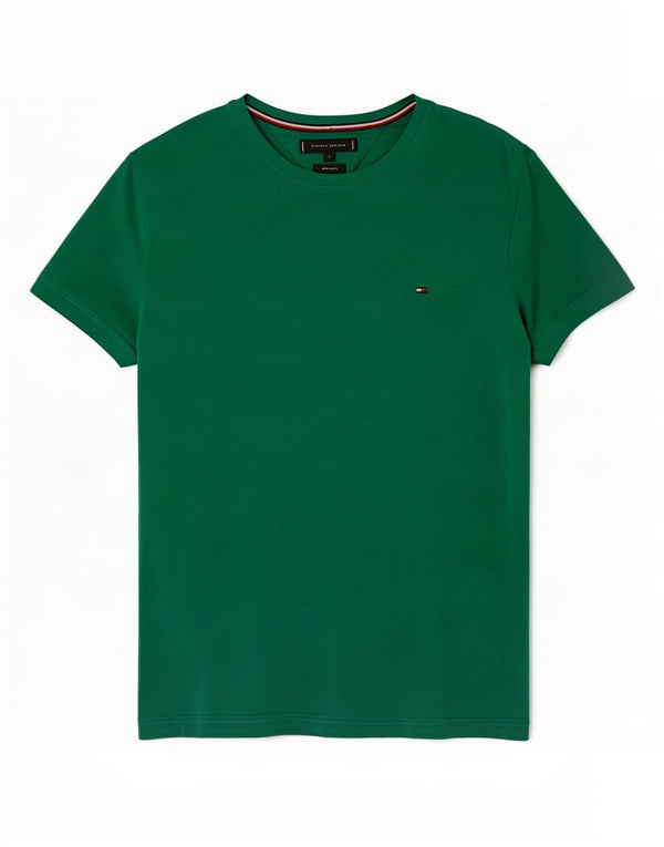 Tommy Hilfiger Mens Extra Slim Camiseta Top Grande Algodão Verde