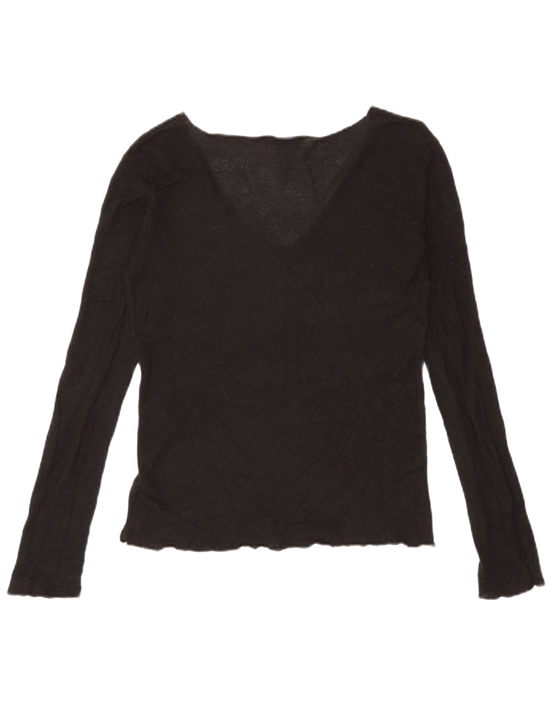 Top feminino Zara manga comprida UK 10 pequeno preto