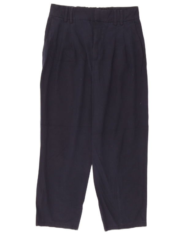 Zara Calça Chino Feminina Cintura Alta EU 38 Pequeno W28 L23 Azul Marinho