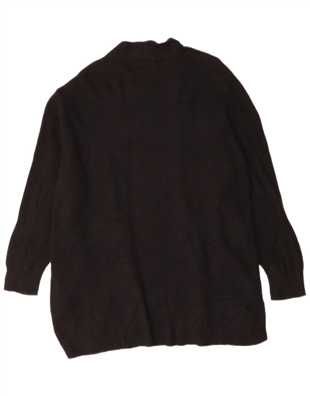 Suéter cardigã aberto com palangre feminino Marks & Spencer Reino Unido 24 4XL preto