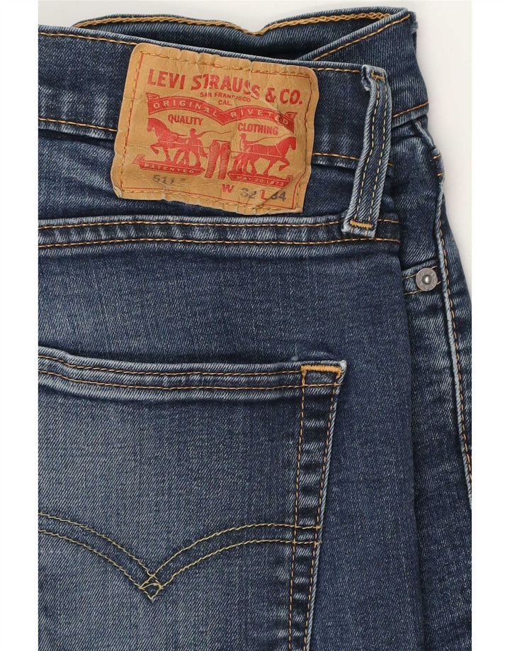 Levi's Masculino 511 Slim Jeans W32 L34 Azul Marinho Algodão