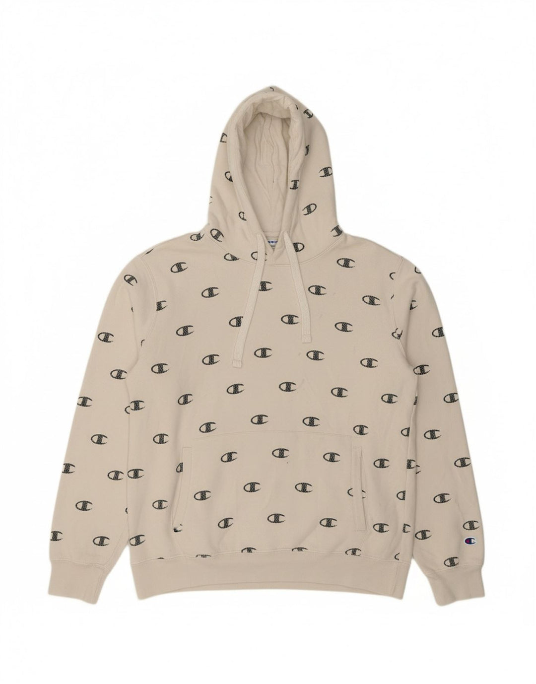CHAMPION Suéter com capuz gráfico masculino grande algodão branco