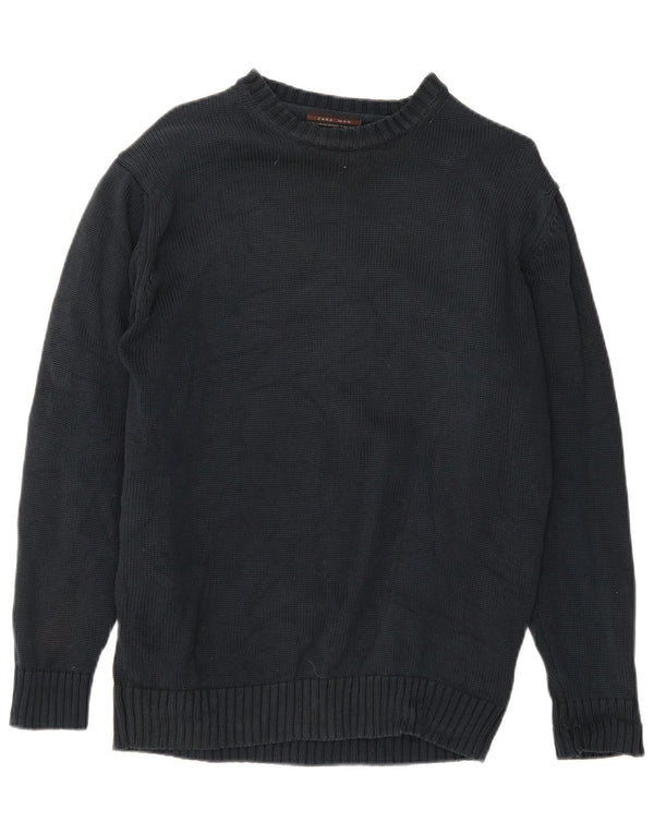 Zara Suéter masculino com gola redonda XL preto