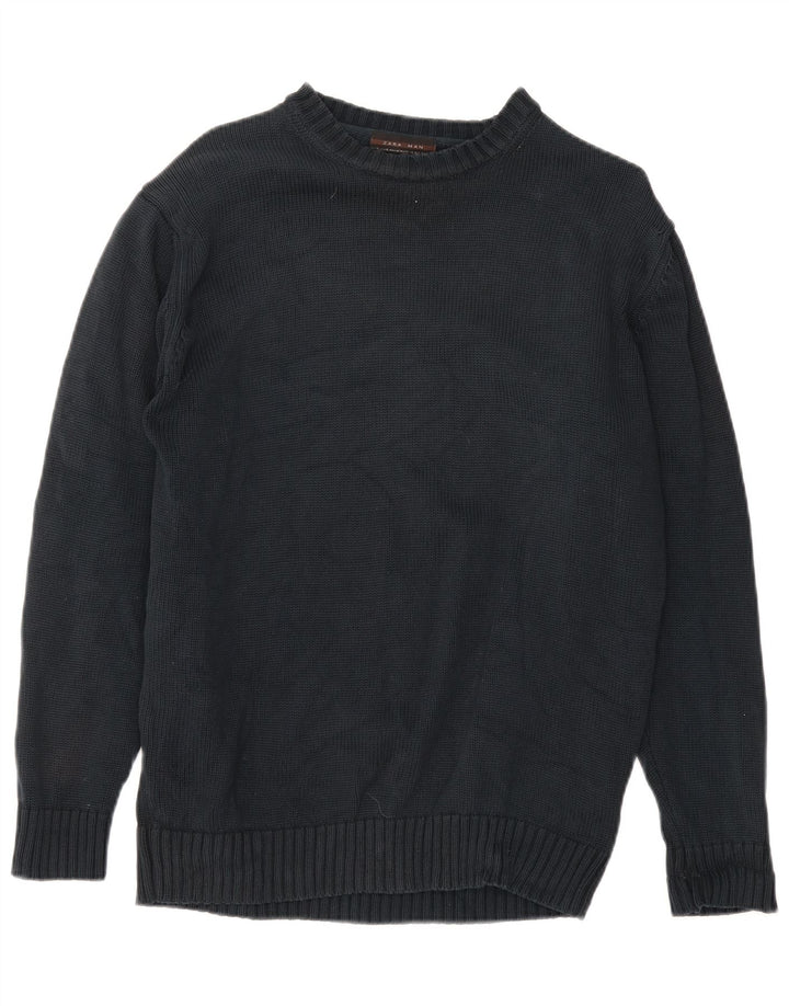 Zara Suéter masculino com gola redonda XL preto
