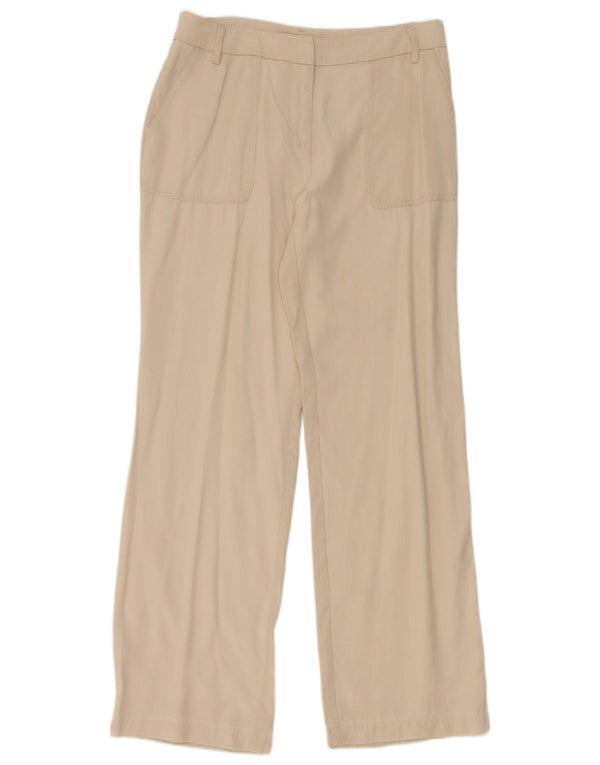 Calça Chino Feminina Armani com Perna Larga IT 42 Médio W32 L31 Bege Lyocell