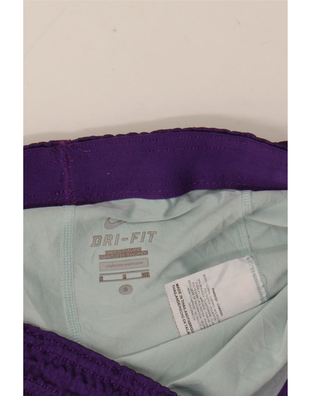 Shorts esportivos femininos NIKE Dri Fit UK 8 pequeno roxo colorblock poliéster