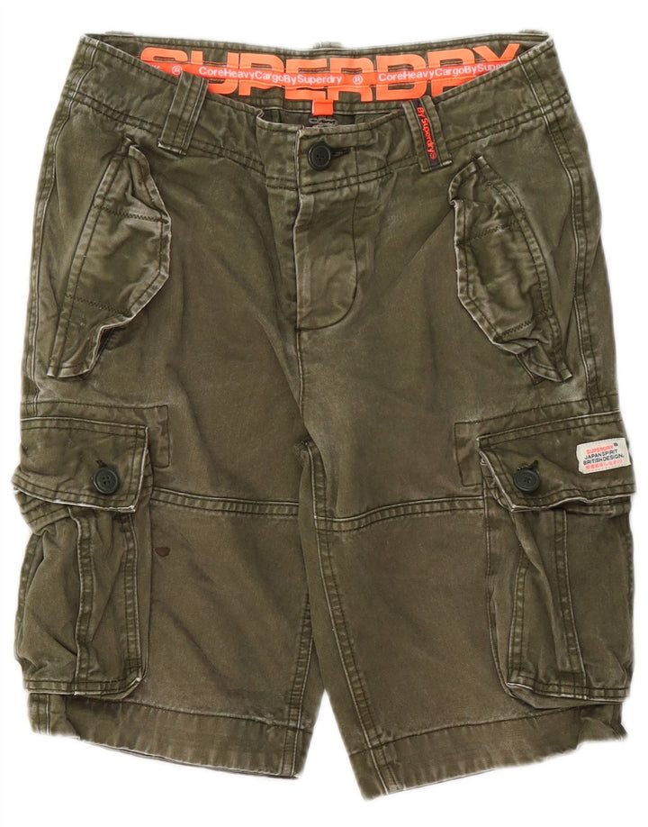 Shorts cargo masculino SUPERDRY pequeno W29 algodão cáqui