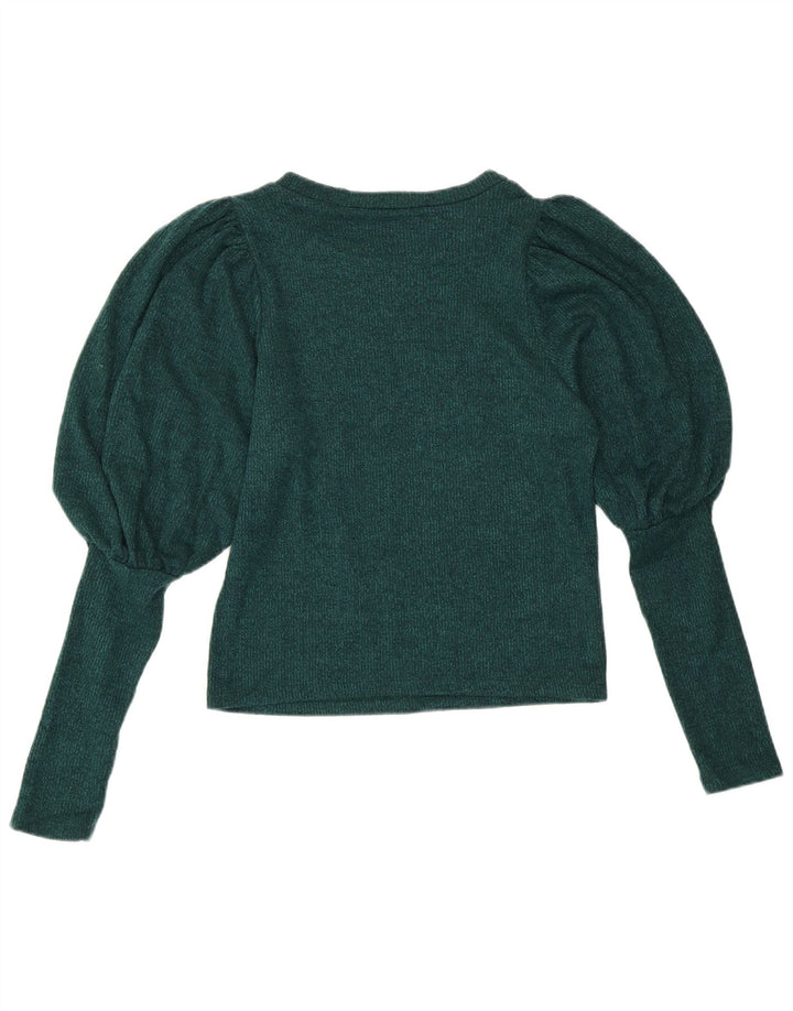 Suéter feminino ZARA com gola canoa Reino Unido 10 pequeno verde