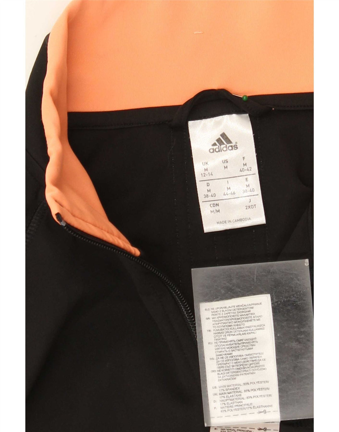 Adidas Womens Climalite Tracksuit Top Jacket UK 12/14 Médio Preto