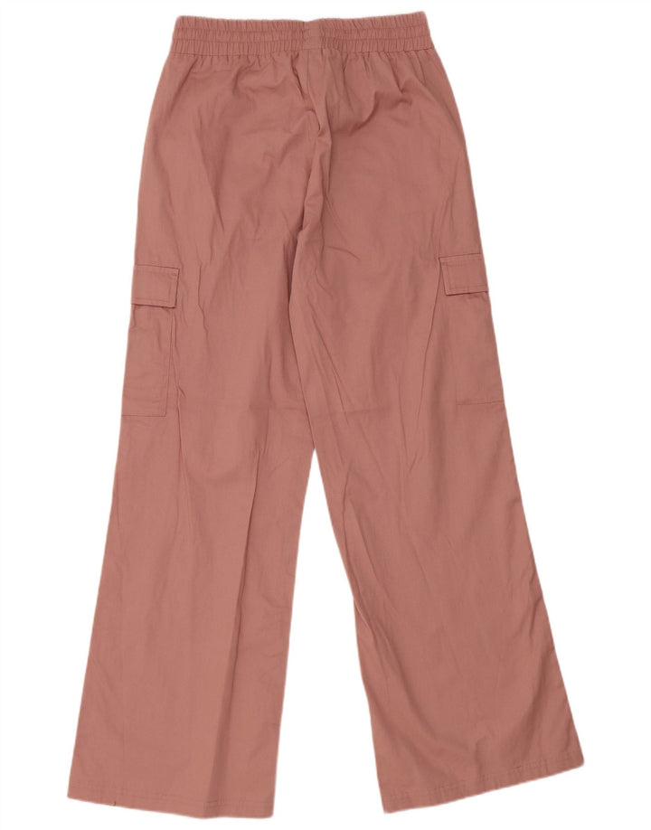 Calça cargo feminina Puma com perna larga, médio W30 L30 algodão rosa