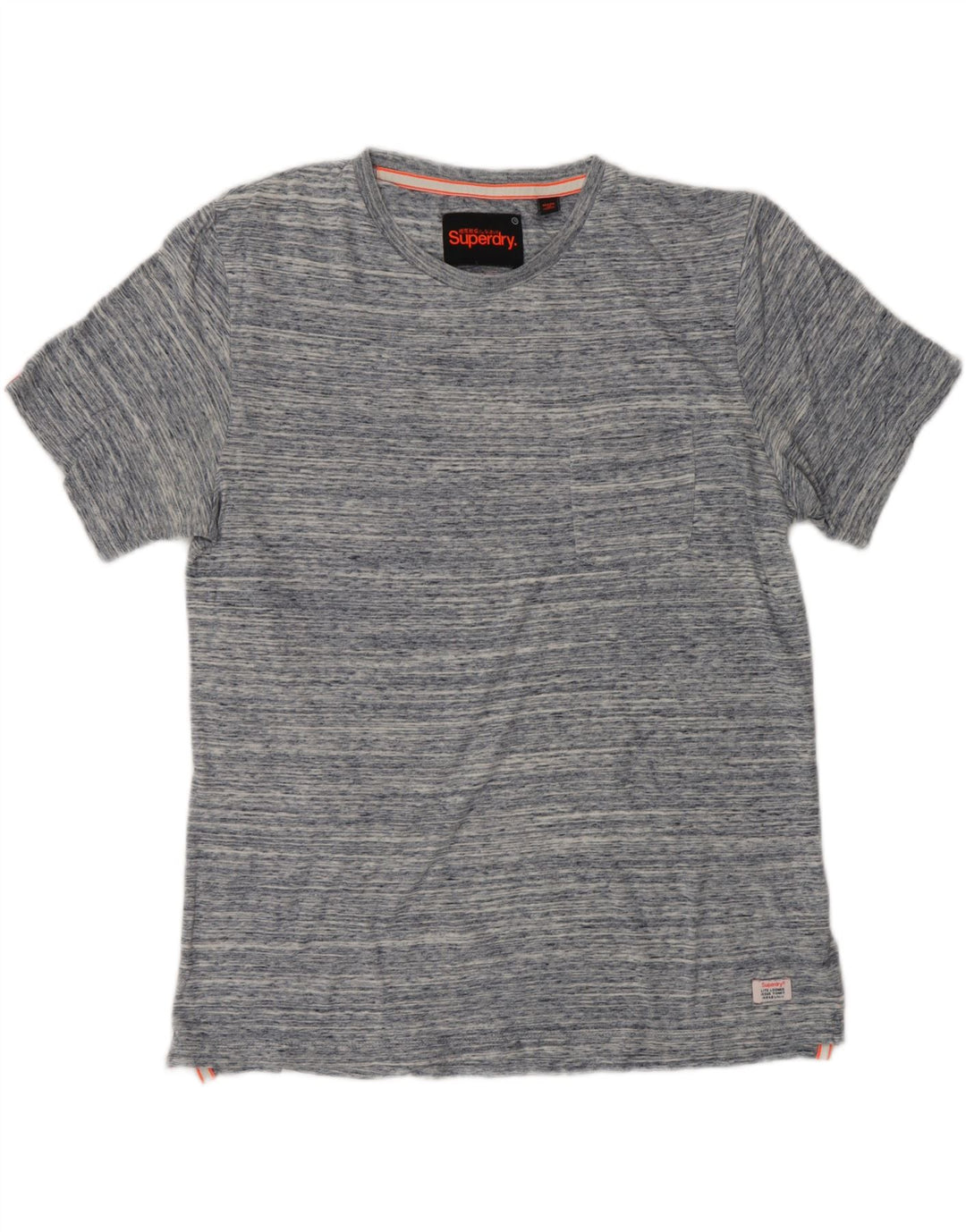 Camiseta masculina SUPERDRY top algodão manchado azul médio