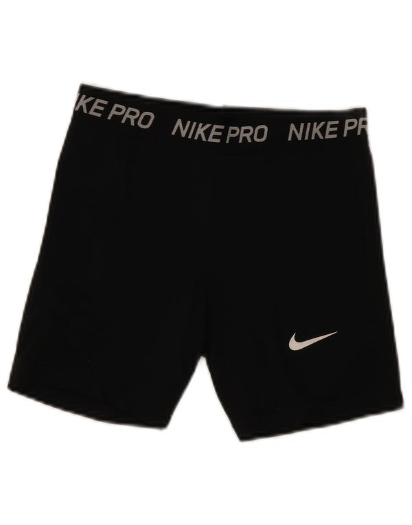 Shorts esportivos gráficos Nike Womens Dri Fit UK 10 pequeno poliéster preto