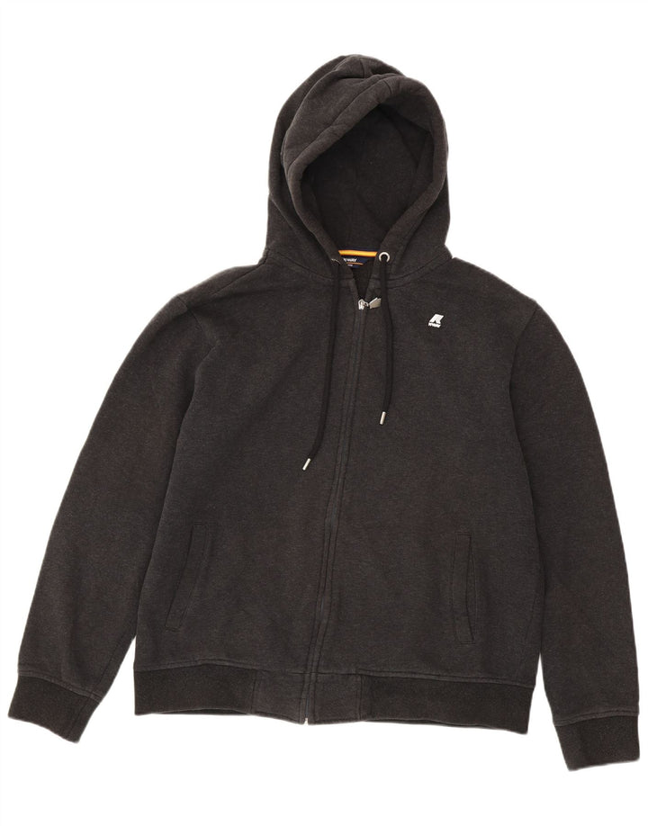 Suéter masculino K-Way com capuz e zíper XL algodão cinza