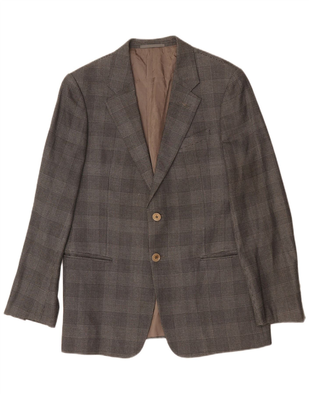 Jaqueta Blazer Masculina Armani com 2 Botões Reino Unido 38 Xadrez Cinza Médio