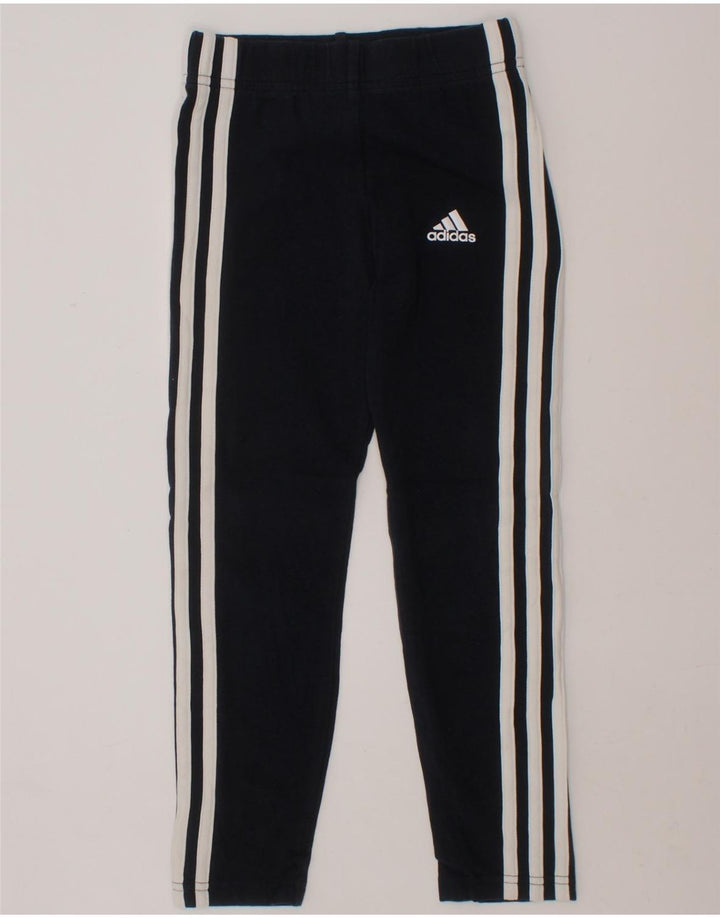 ADIDAS Girls Leggings 7-8 Years  Navy Blue Cotton Vintage Adidas and Second-Hand Adidas from Messina Hembry 
