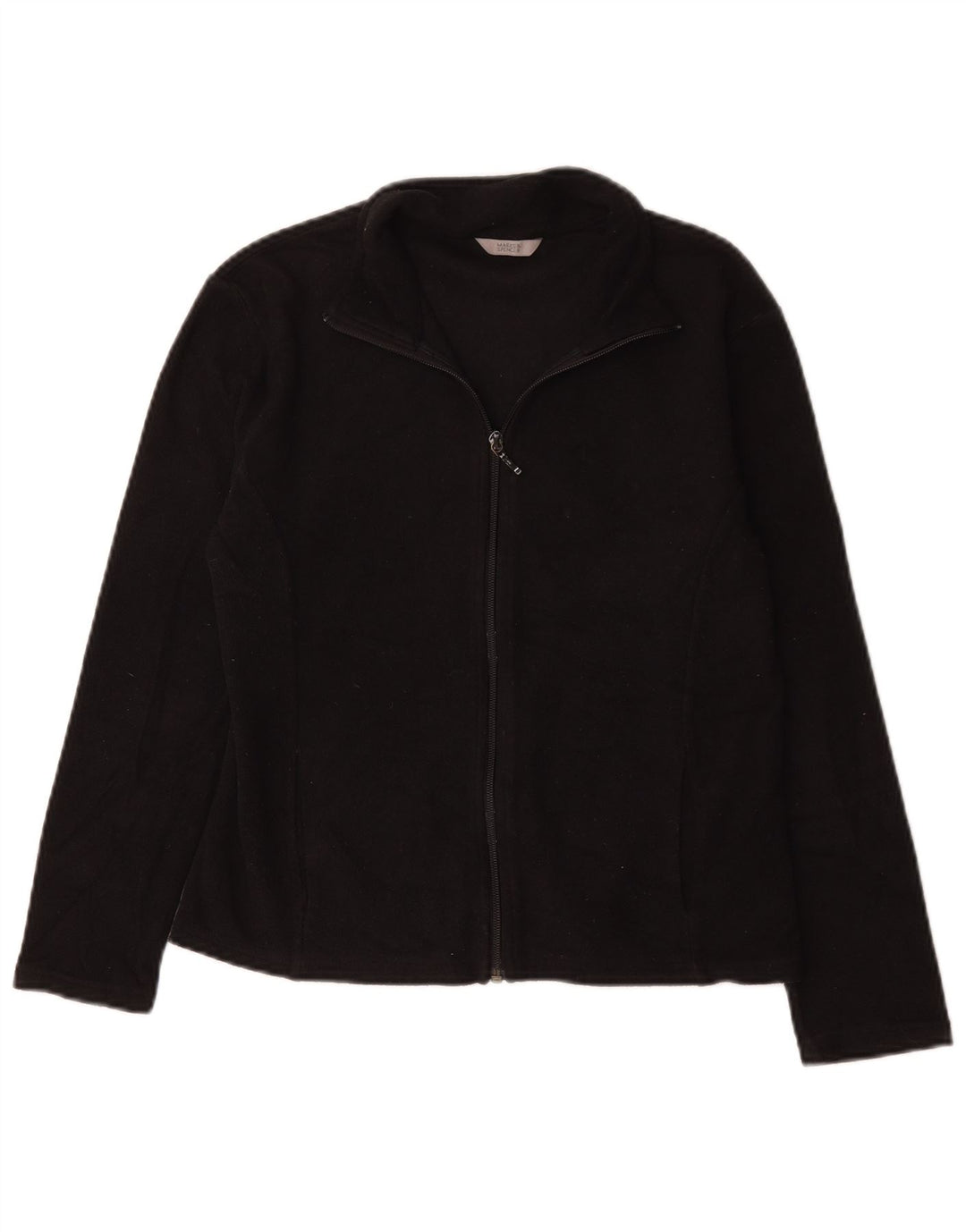 Jaqueta de lã feminina Marks & Spencer Reino Unido 12 poliéster preto médio