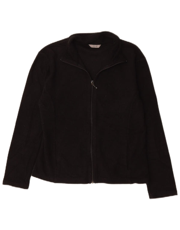 Jaqueta de lã feminina Marks & Spencer Reino Unido 12 poliéster preto médio