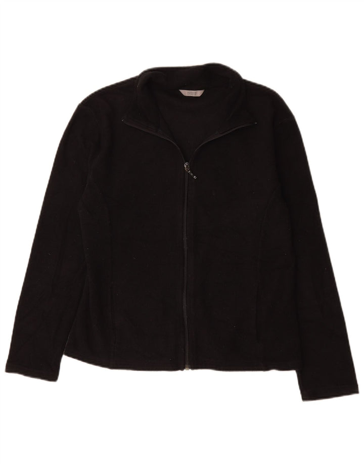 Jaqueta de lã feminina Marks & Spencer Reino Unido 12 poliéster preto médio