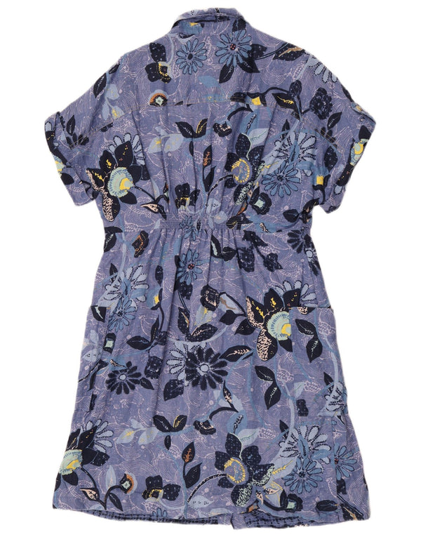 Vestido camisa feminino White Stuff UK 12 linho floral azul médio