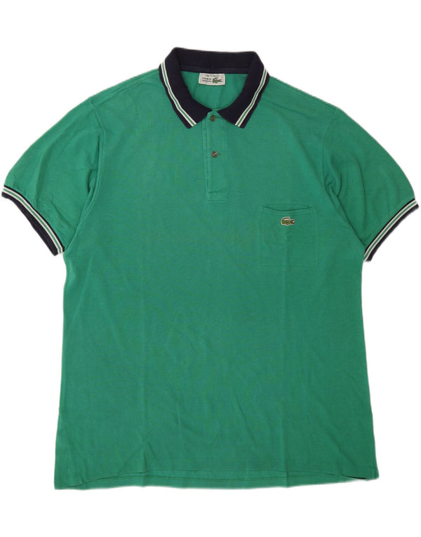 Camisa polo masculina Lacoste tamanho 7 2XL algodão verde
