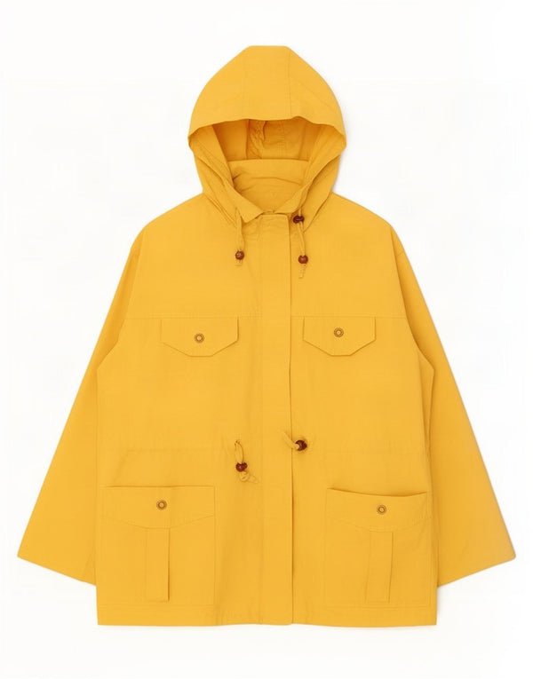 Jaqueta utilitário com capuz feminino vintage UK 20 2XL acrílico amarelo
