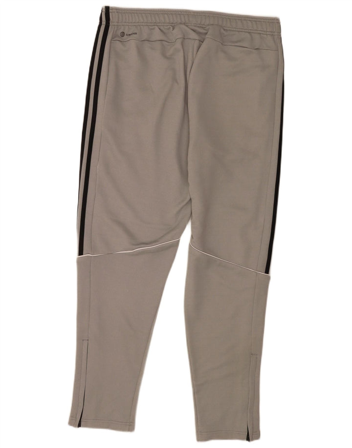 Calça de treino masculina Adidas grande poliéster cinza