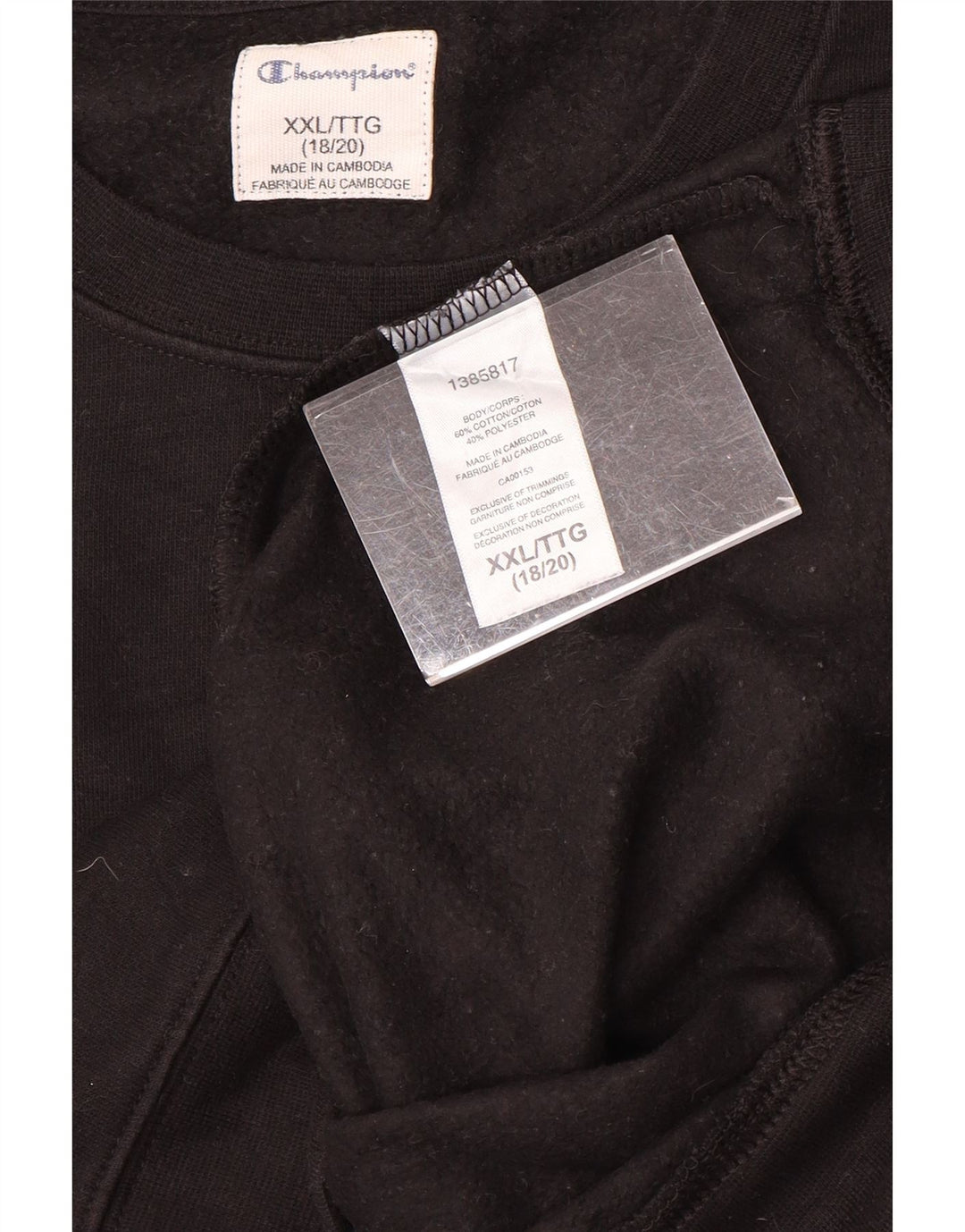 Jumper de moletom gráfico Champion Boys 15-16 anos 2XL preto
